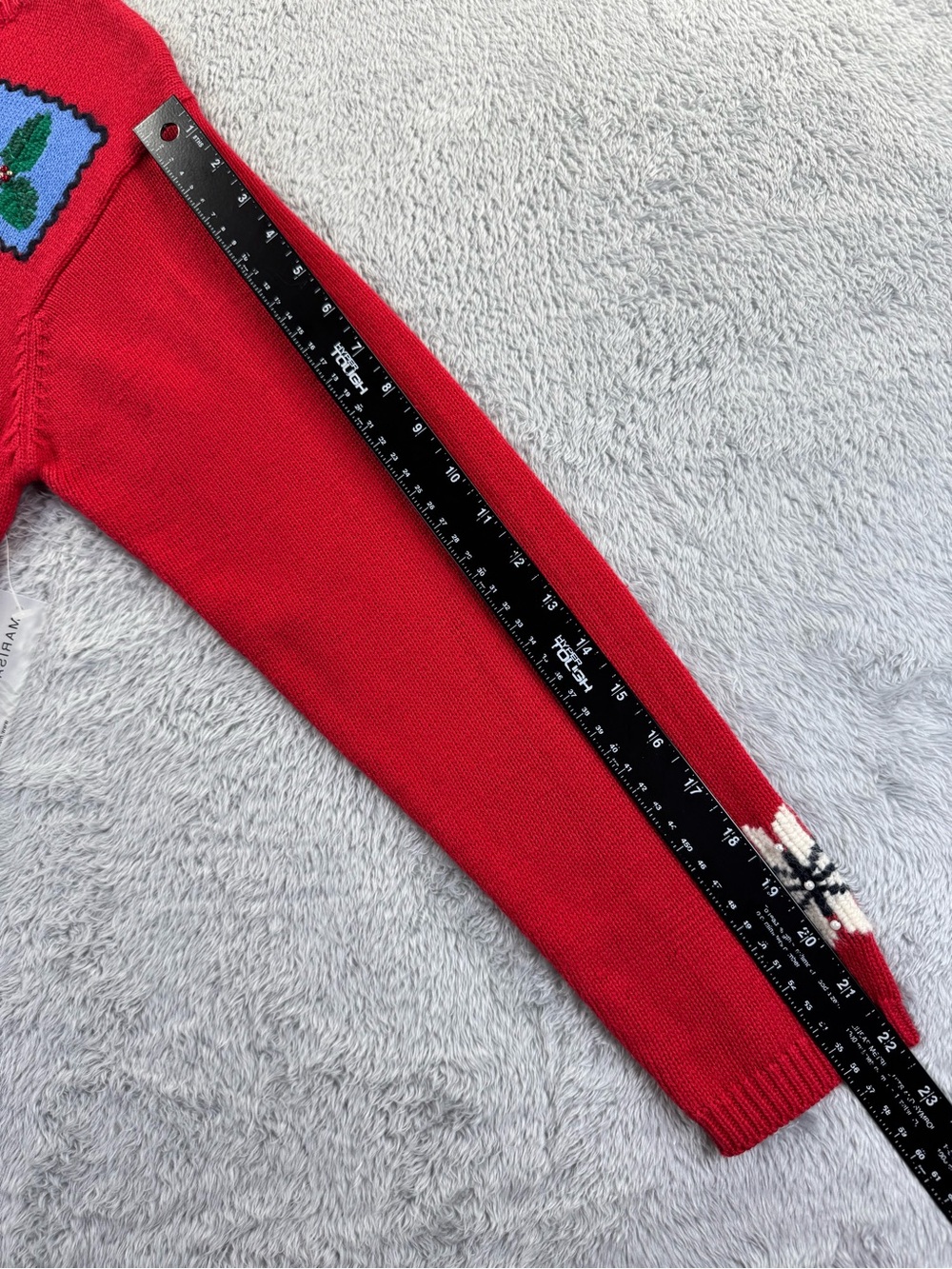 NWT Vintage Marisa Christina Christmas Snowman Patchwork Cardigan M - Picture 7 of 9